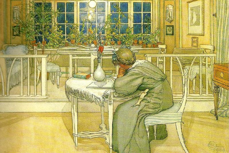 Carl Larsson kvallen forre resan till England